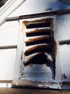 Vintage architectural detail in sunlight
