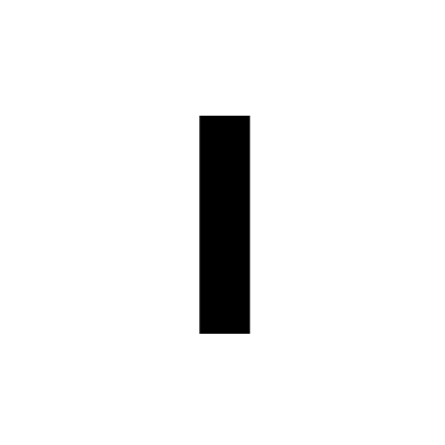Black lowercase letter "l" on white background